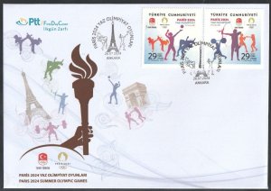 Turkey 2024 Olympic games Paris Olympics set of 2 stamps FDC