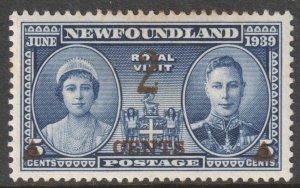 Canada Newfoundland Scott 250 - SG273, 1939 Royal Visit 2c on 5c MH*