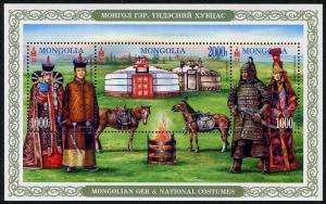 HERRICKSTAMP NEW ISSUES MONGOLIA Sc.# 2849 Costumes & Dwelling Sheetlet