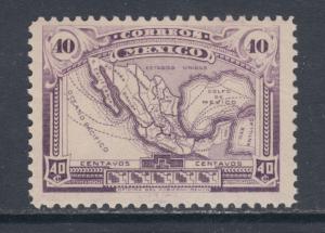 Mexico Sc 626 MLH. 1917 40c violet Map of Mexico, almost VF