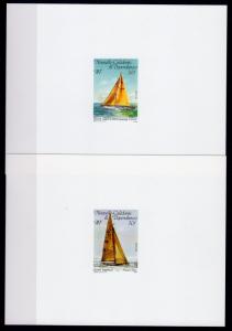 New Caledonia 1987 Sc#553/554 AMERICA'S CUP YACHTING 2 Deluxe S/S Imperf.MNH