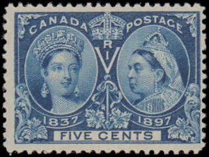 Canada #54, Incomplete Set, 1897, Hinged