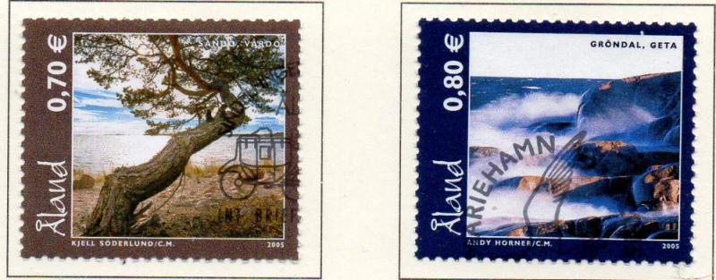 Aland Finland Sc  239-49  2005 Landscapes stamp set used