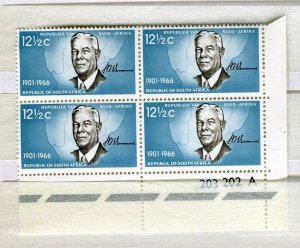 SOUTH AFRICA; 1966 early Verwoerd issue MINT MNH CORNER BLOCK