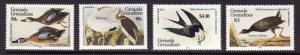 Grenada Grenadines-Sc#637-40-unused NH set-Birds-Audubon-1985-