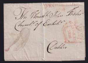 Great Britain 1808 Ireland MERMAID Free Frank  Stampless Folded Cover Drogheda