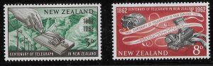 New Zealand #356-357 MNH 1962. Centenary of Telegraph.