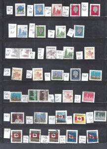 Canada #713a/2011 USED LARGE SELECTION OF DEFINITIVES PAPER VARIETIES BS28054