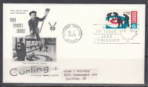 Canada Scott 490 Rose Craft FDC - Curling