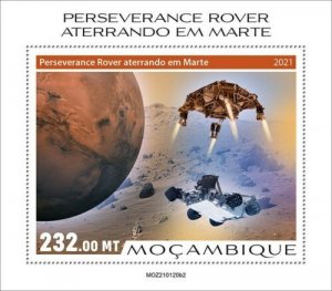 Mozambique 2021 MNH Space Stamps Perserverance Rover Mars Landing 1v S/S II 