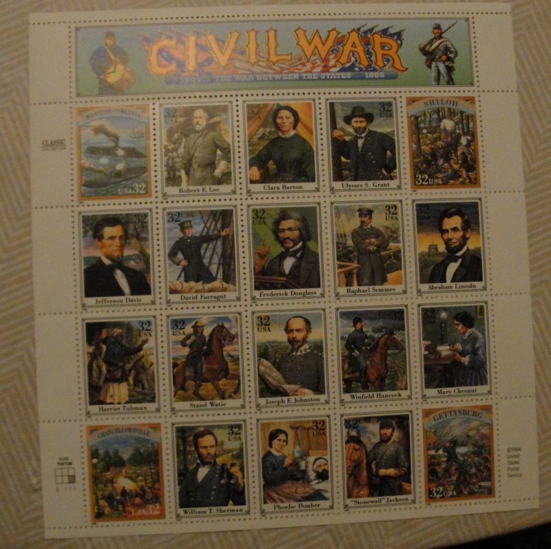 US Sc. #2975 – Civil War – Full Sheet
