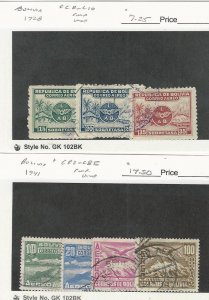 Bolivia, Postage Stamp, #C8-C10, C82-C85 Used, 1928-41  Airplane, JFZ