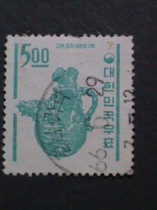 ​KOREA-1966 SC#521 12TH CENTURY-DRAGON WATER POT USED STAMP VERY FINE