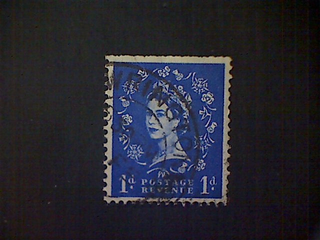 Great Britain, Scott #318b, used(o), 1955/6/7, Wilding: Queen Elizabeth II, 1d