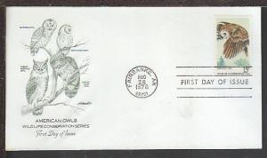 US Owl 1978 Artmaster U/A FDC BIN 18451