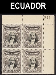 Ecuador Scott 152  VF mint OG NH plate block.  FREE...