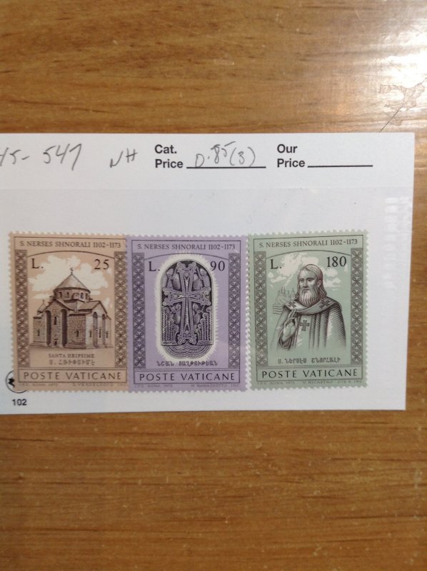 Vatican City Sc #  545-547  NH