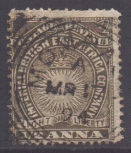 KUT British East Africa Scott 14 - SG4, 1890 Victoria 1/2a used