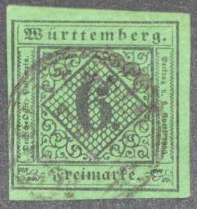 DYNAMITE Stamps: Wurttemberg Scott #4a – USED