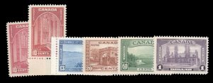 Canada #241-245 Cat$225.50, 1938 10c-$1, set of five, with additonal 10c shad...