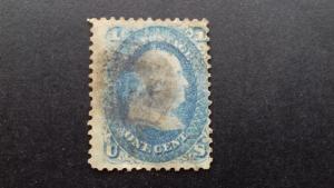 United States Scott#63 (2) 1c Franklin Used 1 Toned