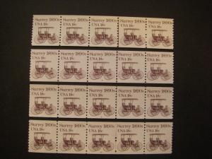 Scott 1907, 18c Surrey, 16 of 18 PNC5 Strips, MNH Transportation Beauties