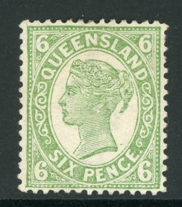 Queensland 1897 16p Yellow Green Scott 120 Mint D433 ⭐⭐⭐⭐⭐⭐