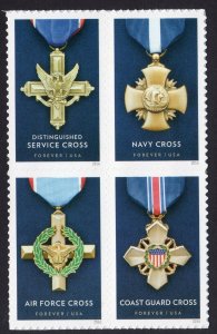 Scott #5068a Service Medals Block of 4 Stamps - MNH Distinguished 1st