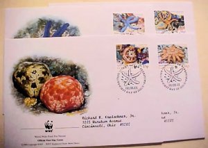 INDIAN OCEAN TERR FDC 4 DIFF 2001