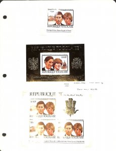 Togo, Postage Stamp, #1105-1106 Mint NH, 1981 Princess Diana