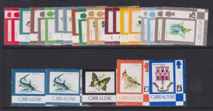 Gibraltar, Scott 340-355A (SG 345a-353a), MNH