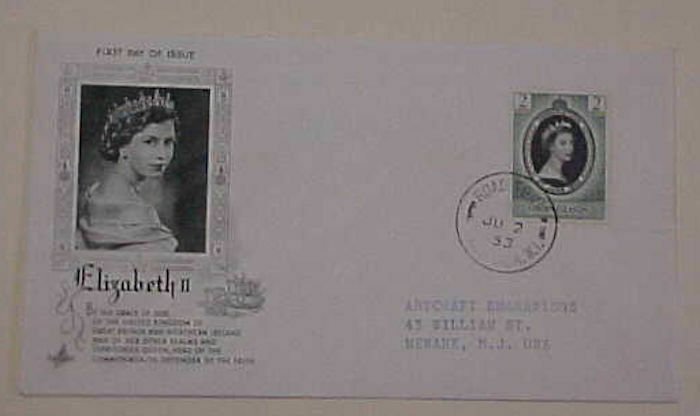 VIRGIN ISLAND QUEEN ELIZABETH II CORONATION FDC  2 JUNE 1953  CACHETED