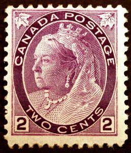 Canada #76 2c Purple 1898 Queen Victoria VF *MLH*
