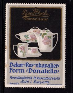 German Advertising Stamp - Rosenthal Porcelain, Rosenkavalier Pattern, Donatello