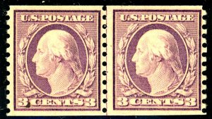 U.S. #493 MINT LINE PAIR OG NH