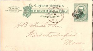 United States New Jersey Bloomington 1886 target  1886-1888  2c Grant Letter ...