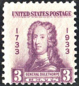 SC#726 3¢ General Oglethorpe (1933) MNH