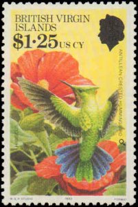 Virgin Islands #422-425, Complete Set(4), 1982, Birds, Flowers, Never Hinged