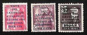 Spain 1950, Canarian visit 3v MNH, signed