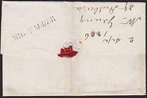 GB SCOTLAND 1836 wrapper to Hamilton - MID CALDER namestamp.................6441