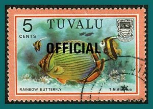 Tuvalu Stamps 1981 Fish Officials, 5c used #O4,SGO4