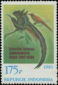 Indonesia 1983 Sc 1210-1212 Bird of Paradise Sicklebill CV $6.50