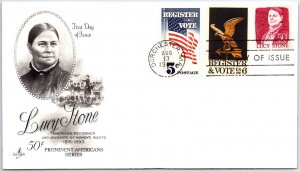 U.S. FIRST DAY COVER LUCY STONE AMERICAN REFORMER WOMEN'S RIGHTS COMBINATION (C)