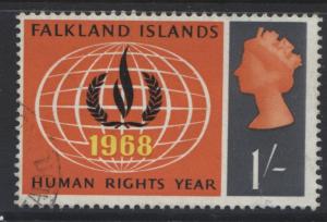 Falkland Is.- Scott 164- Human Rights - 1968- VFU - Multi - 1/- Stamp