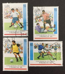 Cuba 1998 #3896-98,3900, '98 World Cup, Used/cto.