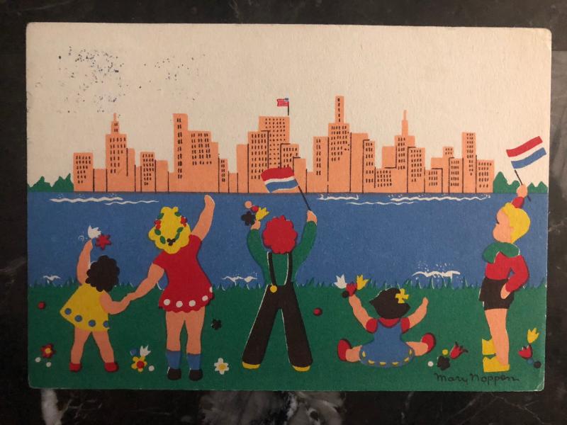 1946 Netherlands PostCard Cover Thank You to USA Child For Liberation 