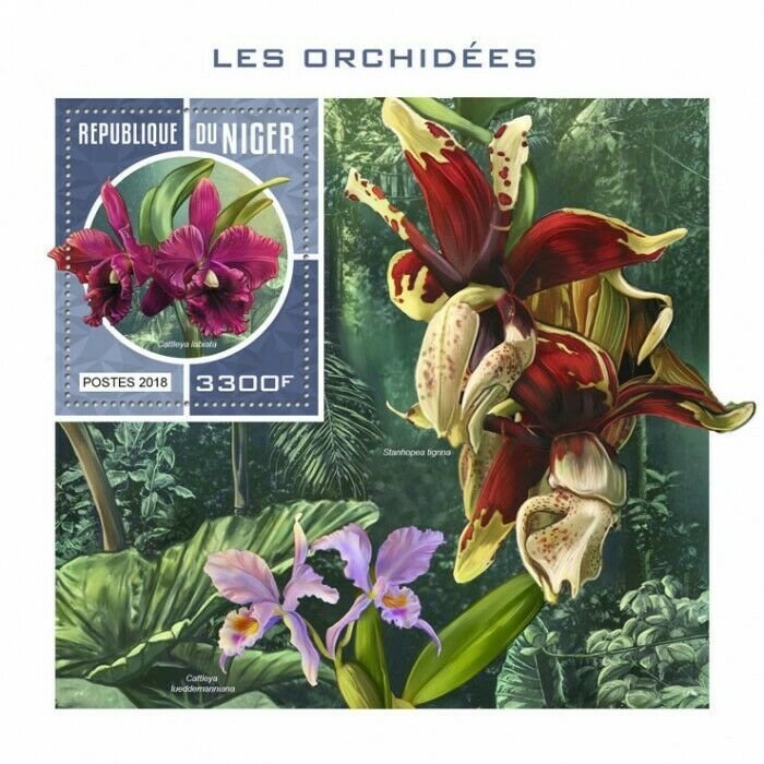 HERRICKSTAMP NEW ISSUES NIGER Orchids S/S