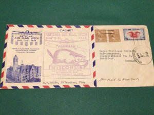 United States National Airmail Week 1938 multi stamps postal cover Ref 62462