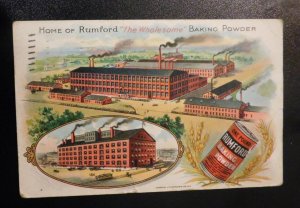 1910 USA Advertisement Postcard Cover Baltimore MD to No Bay NY Rumford Powder