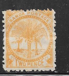 Samoa #13g 2p Palms bright yellow (M) CV $16.00